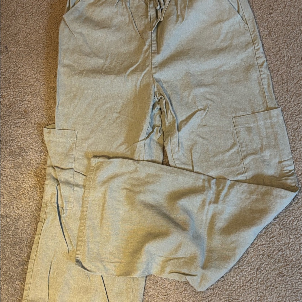 Love Tree Light Green Cargo Pants Relaxed Fit